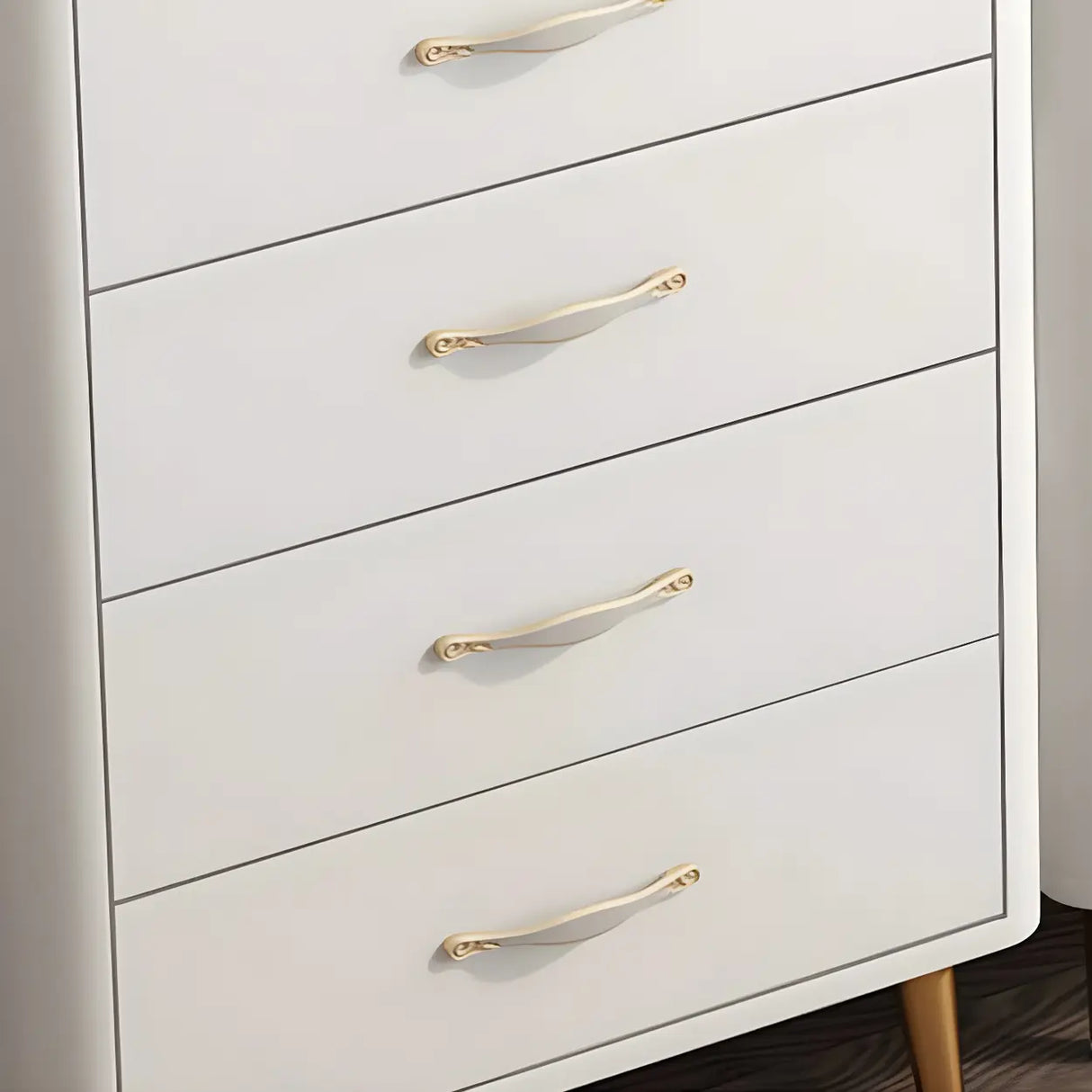 Glam Vertical White Stone Bachelor Chest with Drawers Image - 11