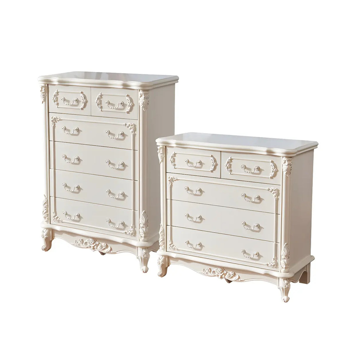 Glam Vertical White Wood Combo Dresser for Drawers Image - 10