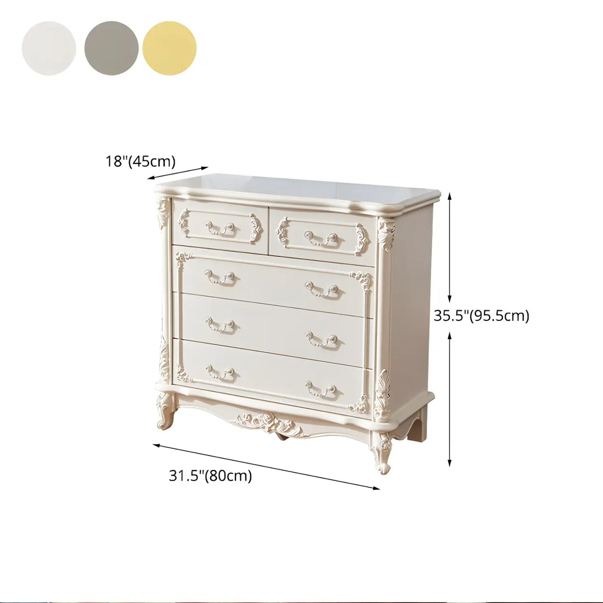 Glam Vertical White Wood Combo Dresser for Drawers Image - 15