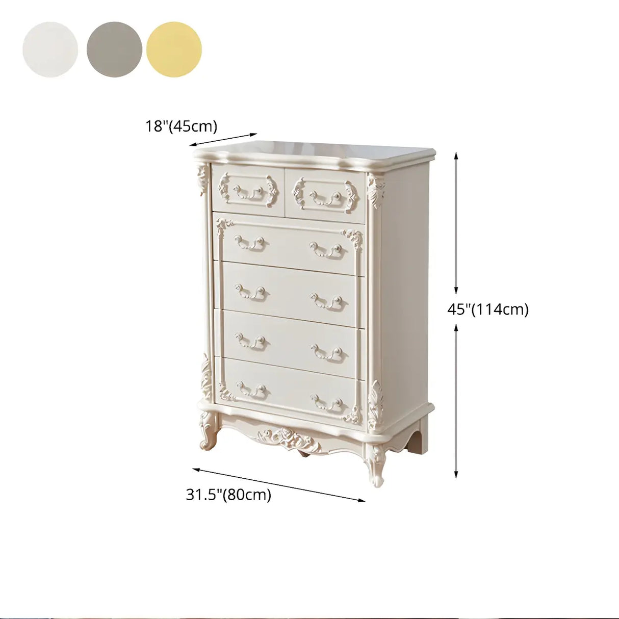 Glam Vertical White Wood Combo Dresser for Drawers Image - 16
