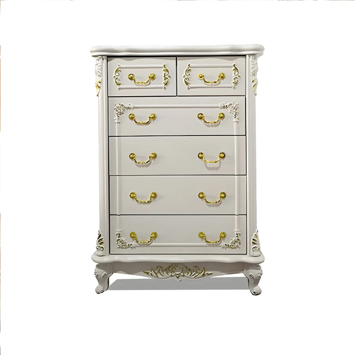 Glam Vertical White Wood Combo Dresser for Drawers Image - 2