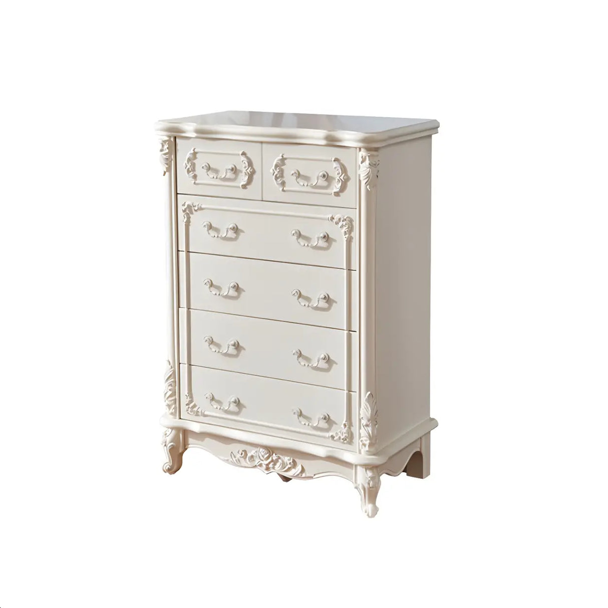 Glam Vertical White Wood Combo Dresser for Drawers Image - 3