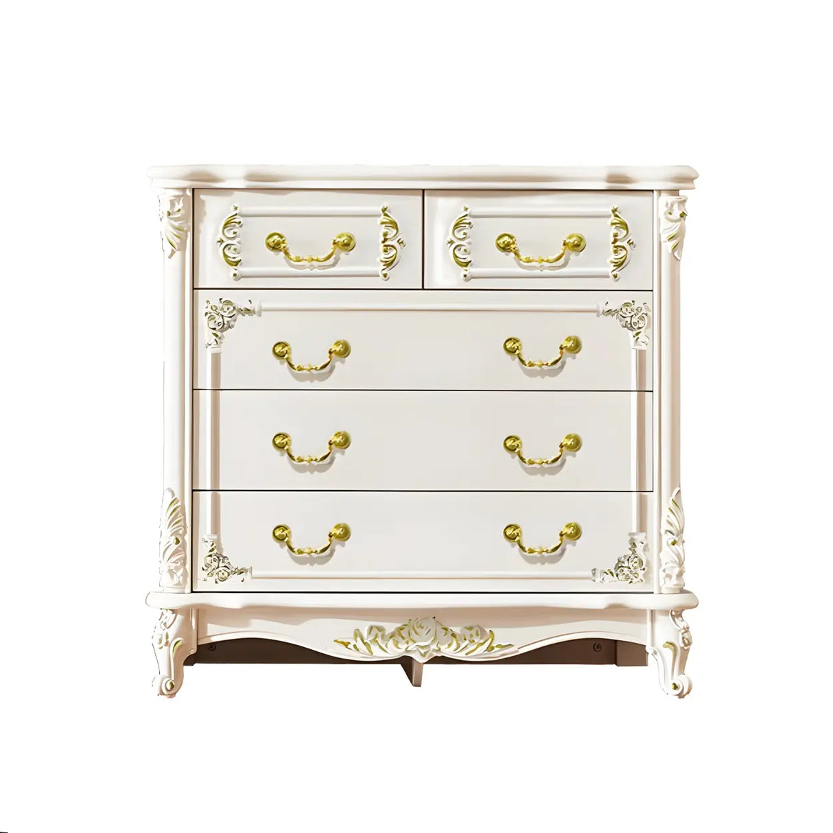 Glam Vertical White Wood Combo Dresser for Drawers Image - 5