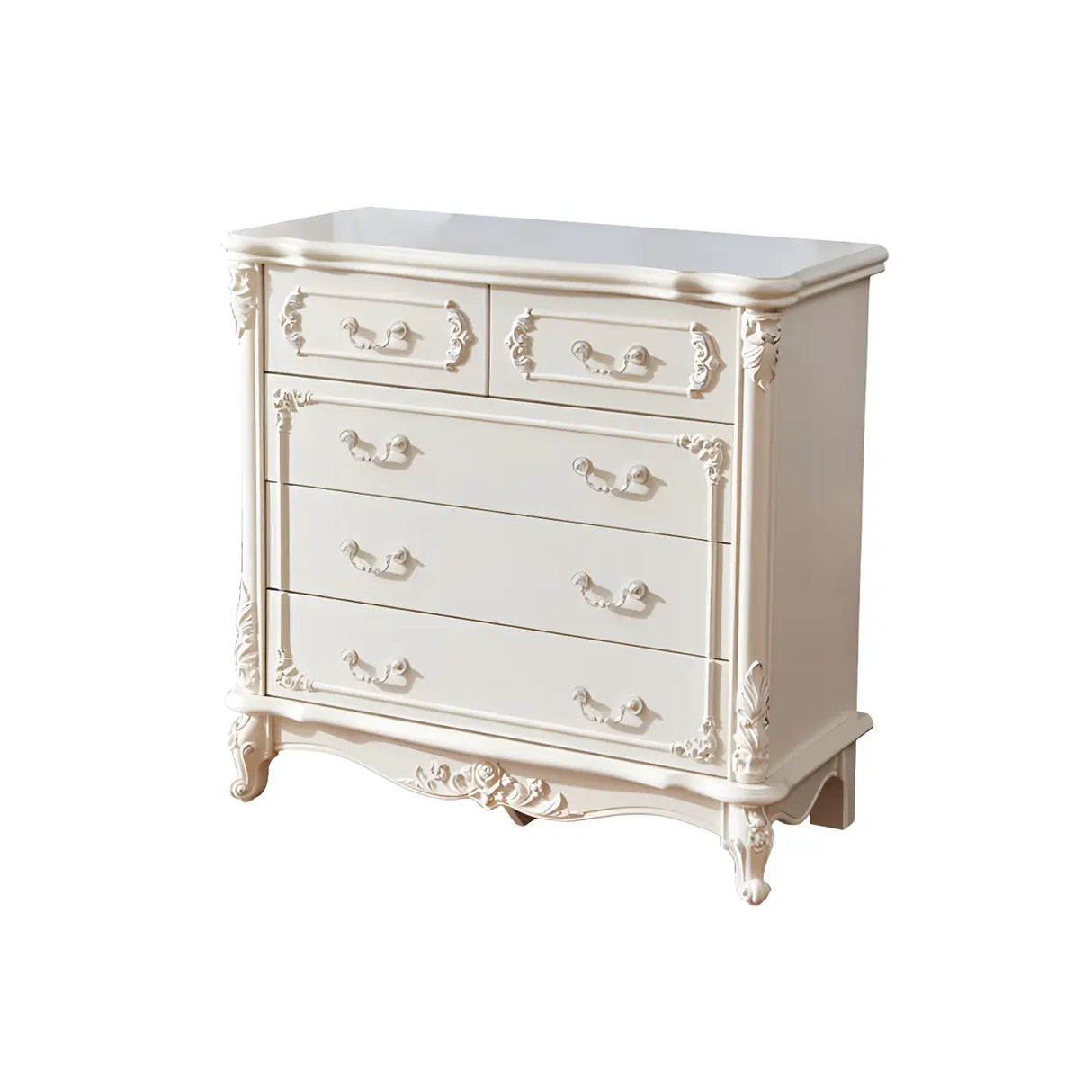 Glam Vertical White Wood Combo Dresser for Drawers Image - 7