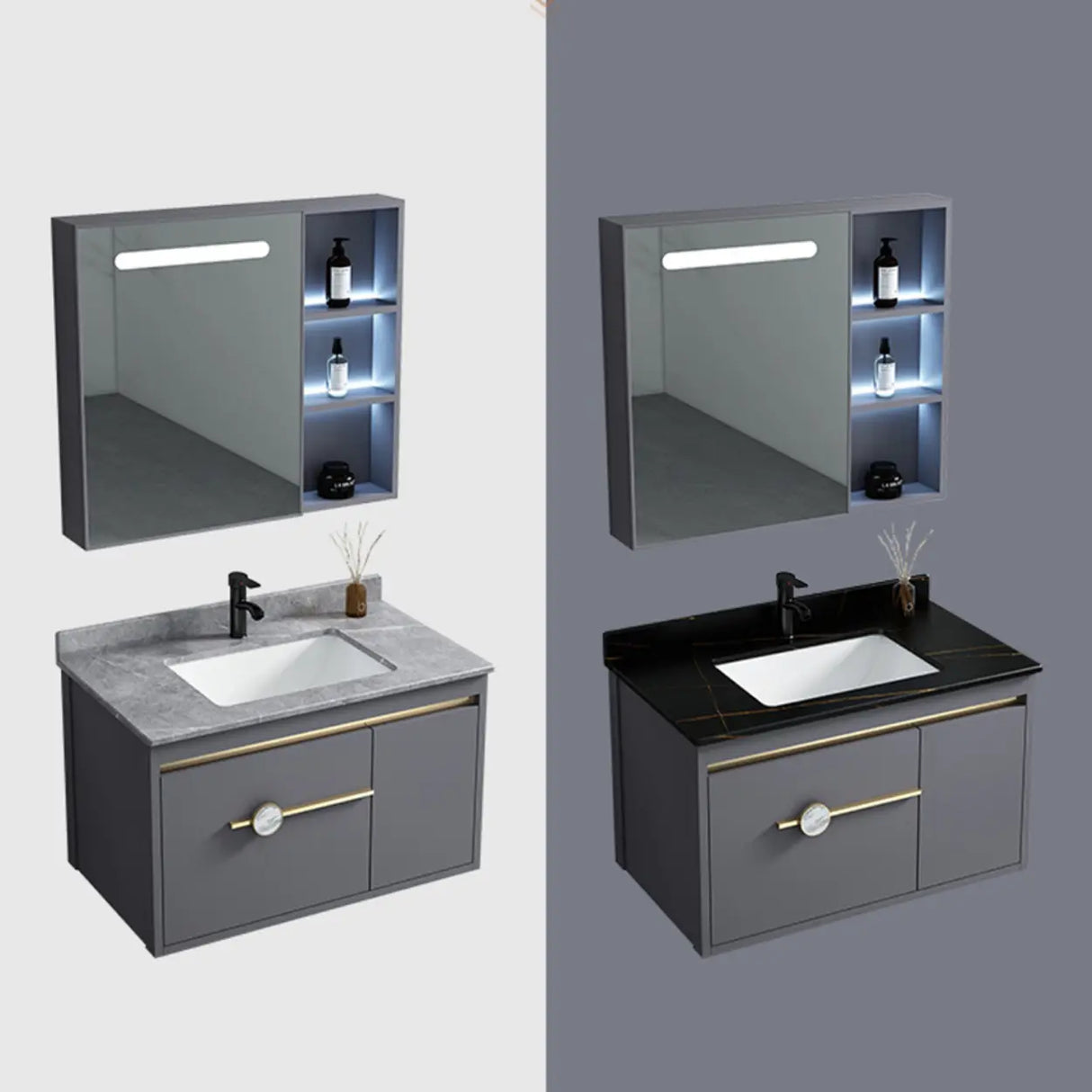Glam Warp Resistant Wall Mount Faucet Bathroom Vanity Set Image - 13