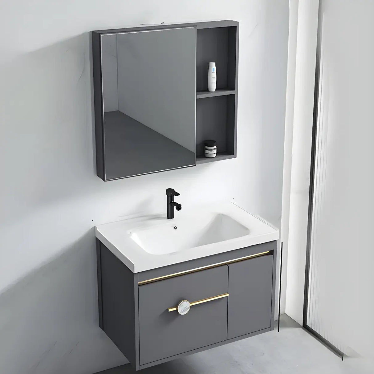 Glam Warp Resistant Wall Mount Faucet Bathroom Vanity Set Image - 14