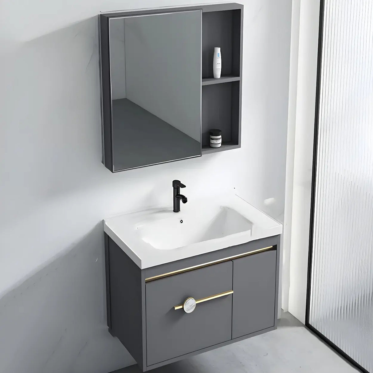 Glam Warp Resistant Wall Mount Faucet Bathroom Vanity Set Image - 19