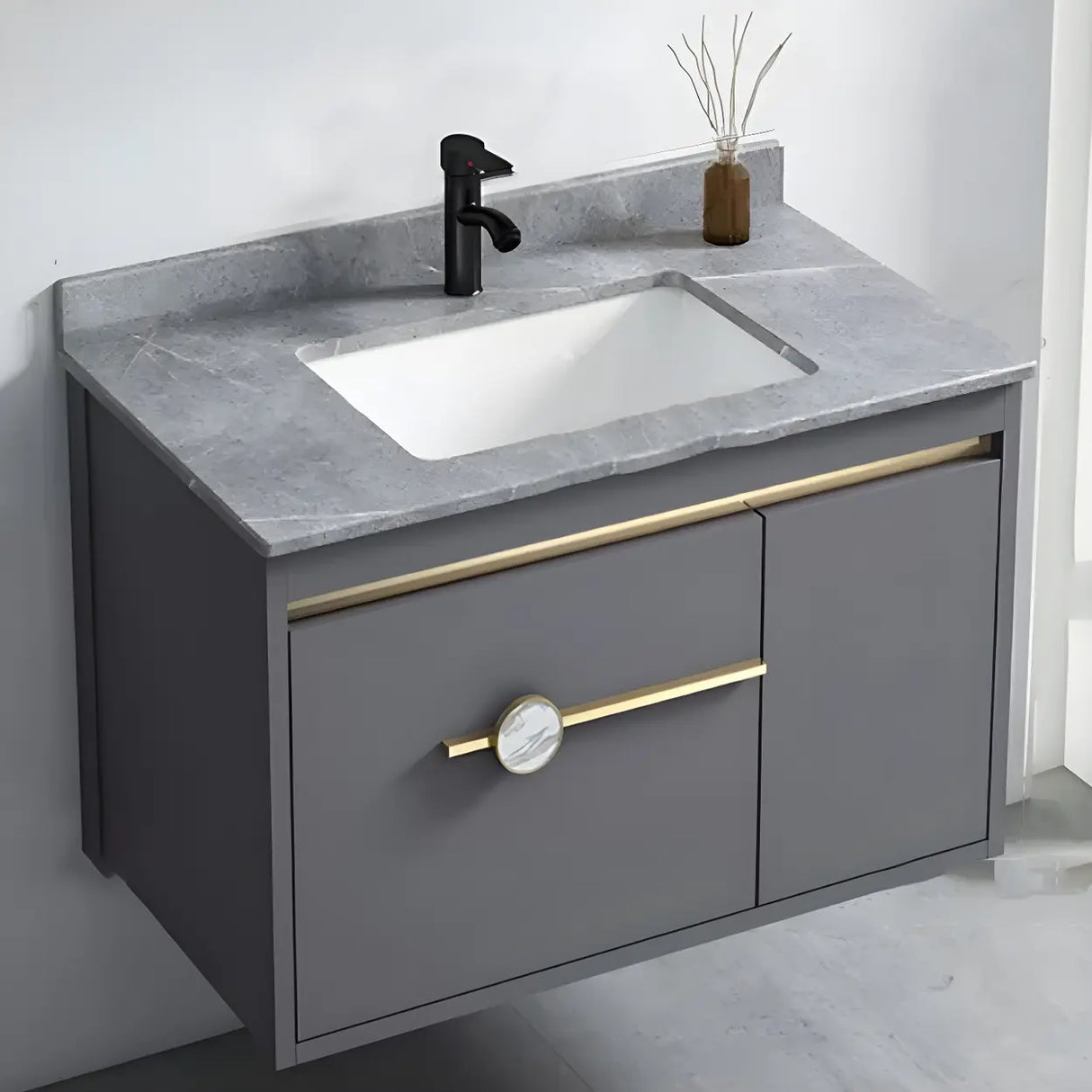 Glam Warp Resistant Wall Mount Faucet Bathroom Vanity Set Image - 21