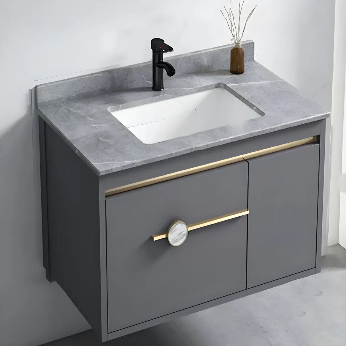 Glam Warp Resistant Wall Mount Faucet Bathroom Vanity Set Image - 22