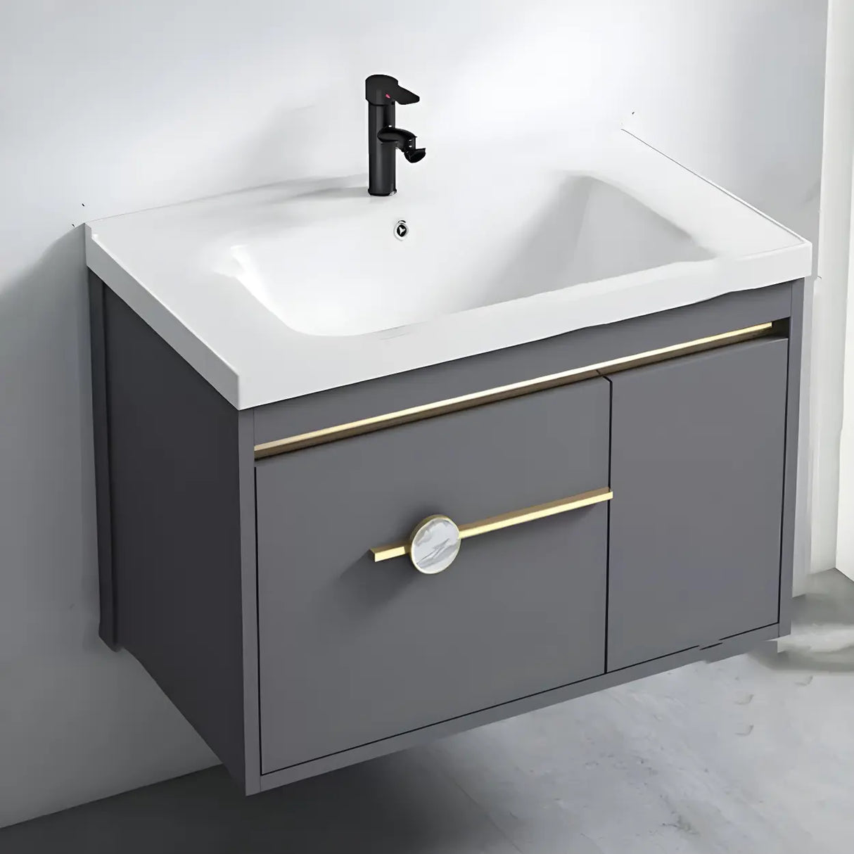 Glam Warp Resistant Wall Mount Faucet Bathroom Vanity Set Image - 23