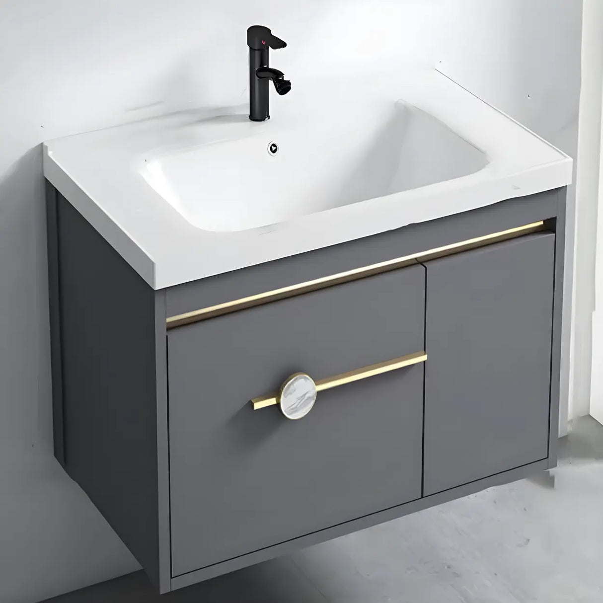 Glam Warp Resistant Wall Mount Faucet Bathroom Vanity Set Image - 24