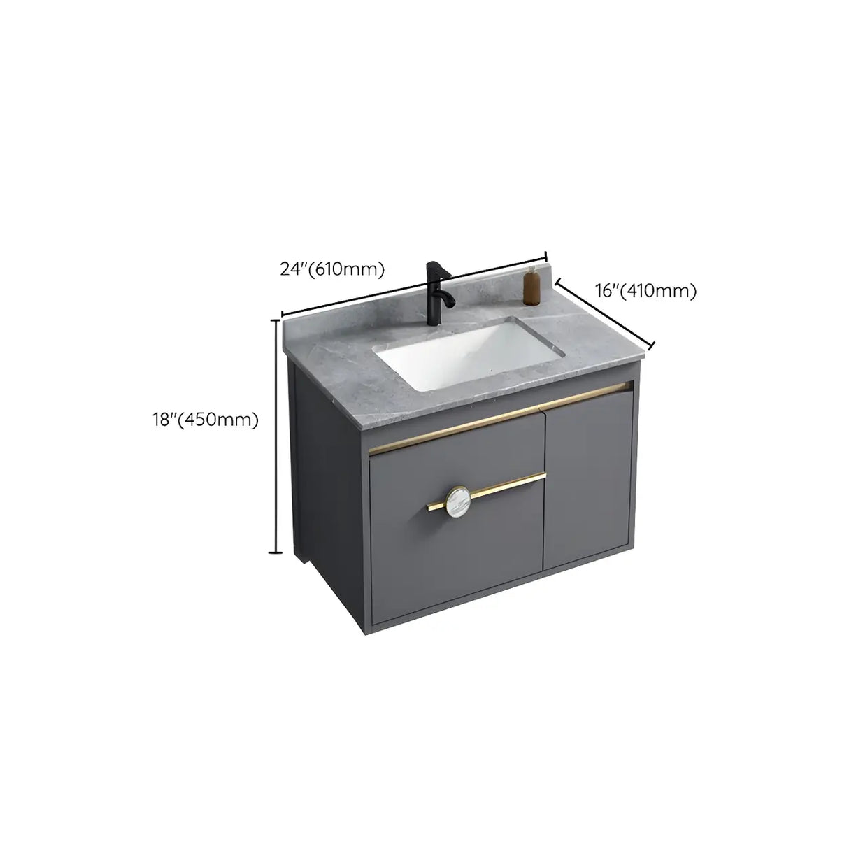 Glam Warp Resistant Wall Mount Faucet Bathroom Vanity Set