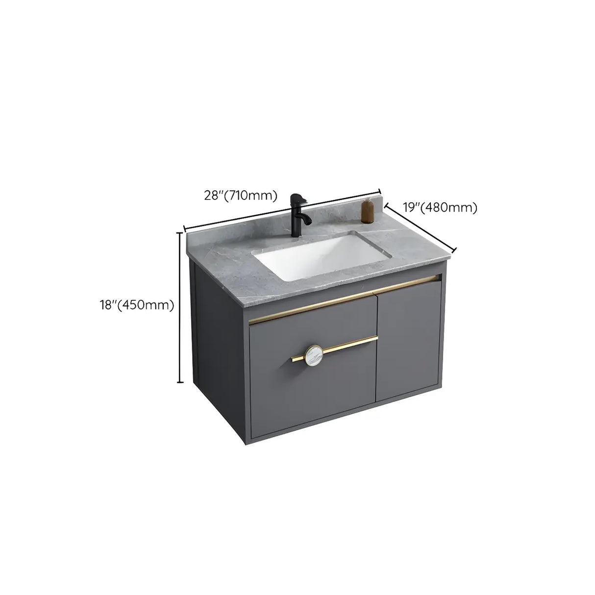 Glam Warp Resistant Wall Mount Faucet Bathroom Vanity Set Image - 27