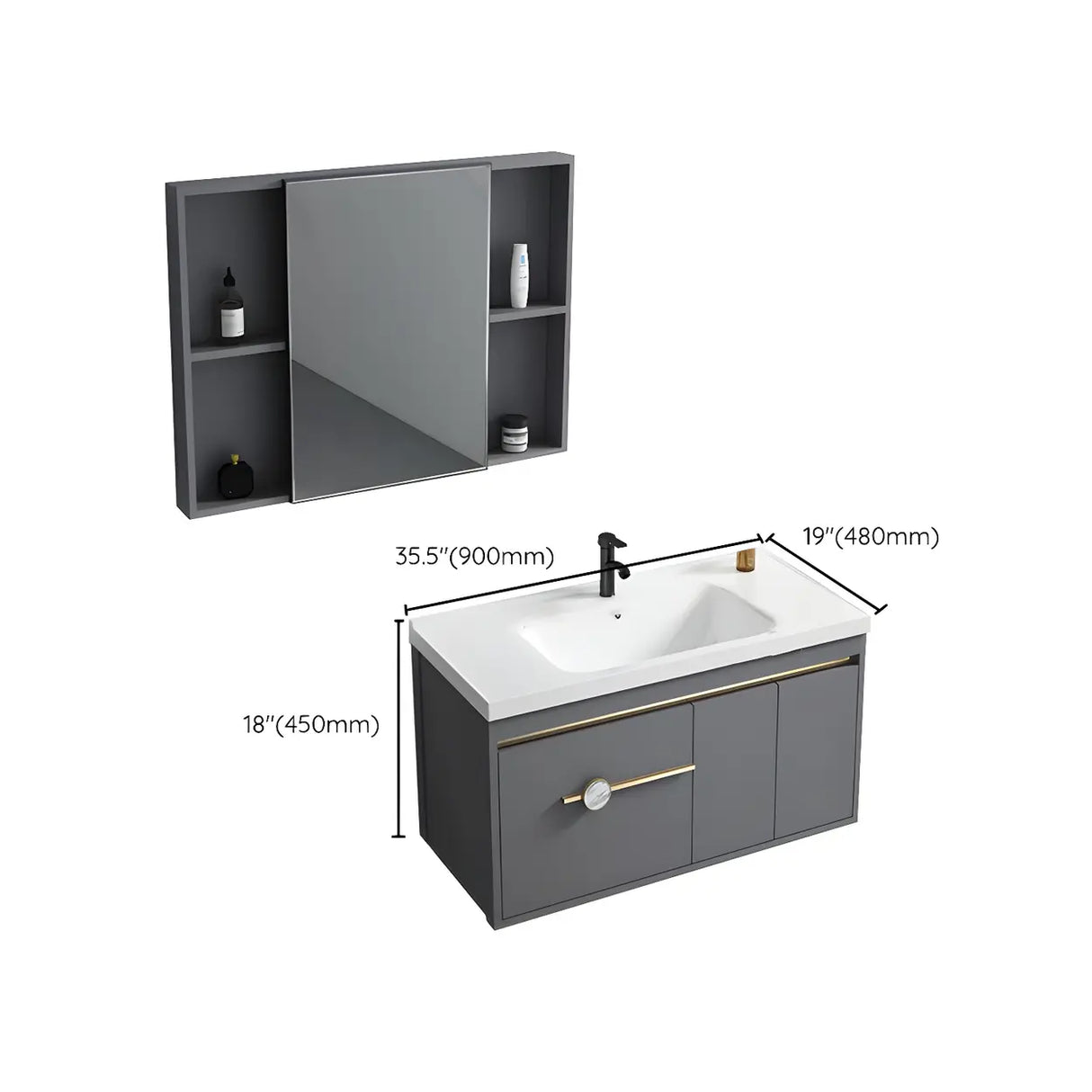 Glam Warp Resistant Wall Mount Faucet Bathroom Vanity Set Image - 36