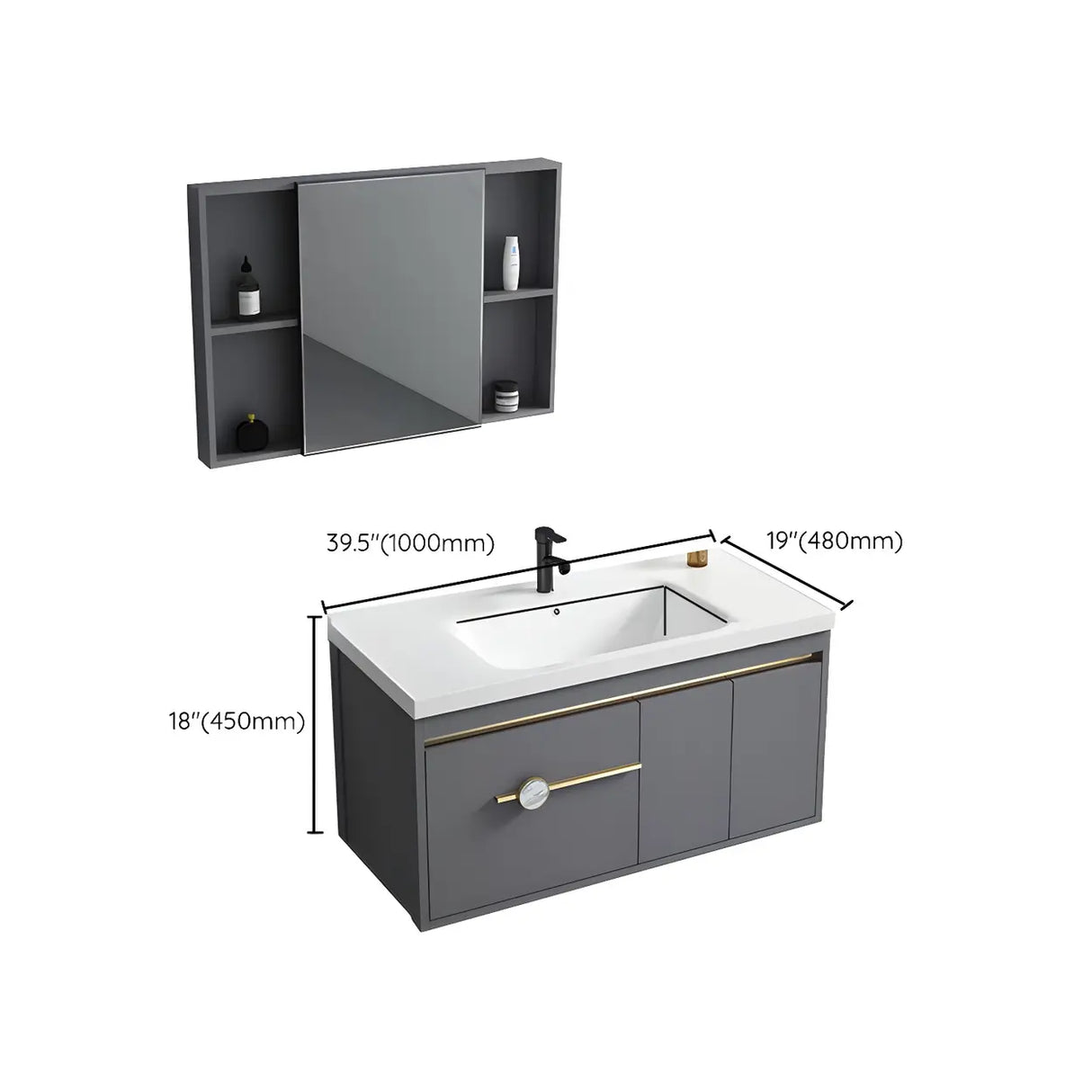 Glam Warp Resistant Wall Mount Faucet Bathroom Vanity Set Image - 38