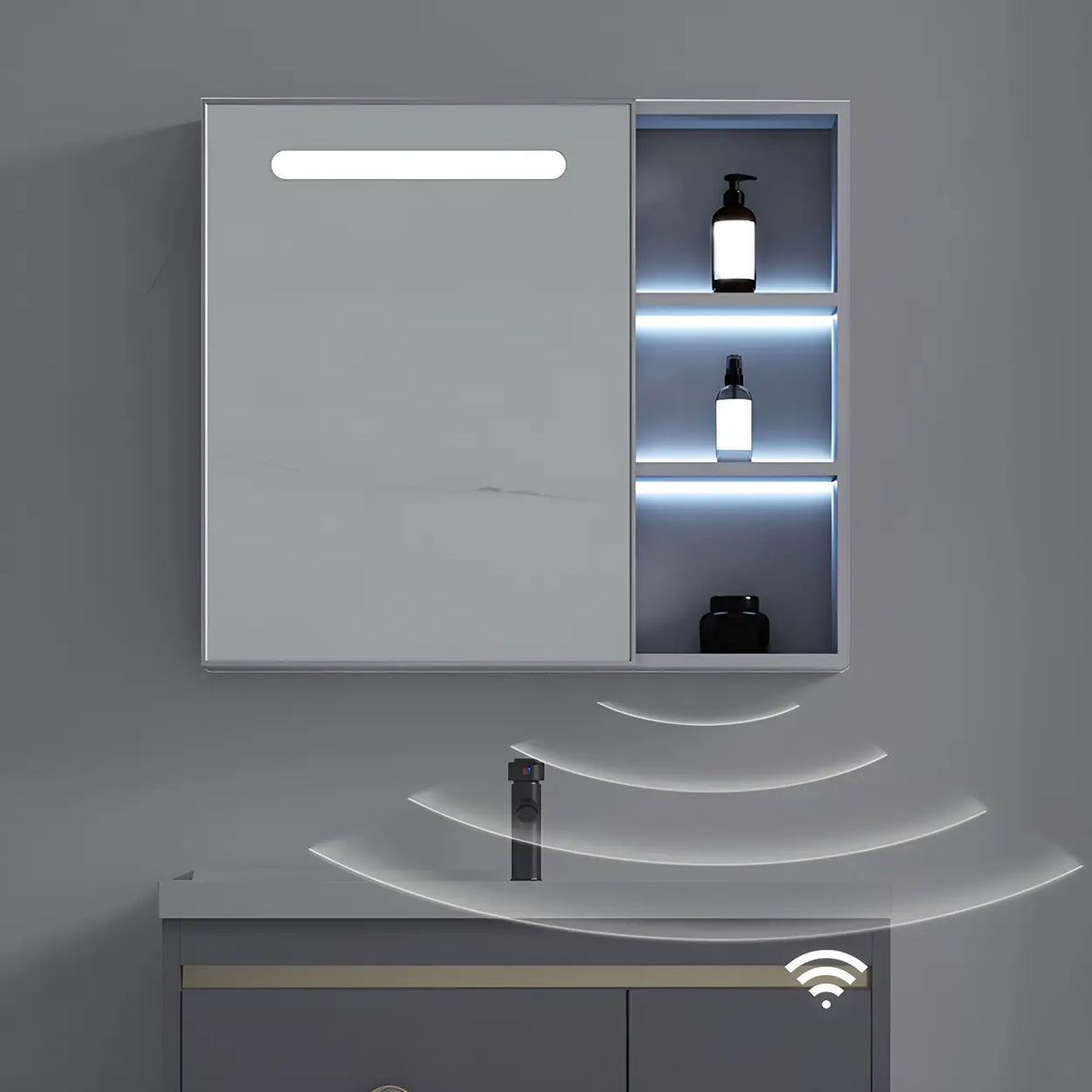 Glam Warp Resistant Wall Mount Faucet Bathroom Vanity Set Image - 7