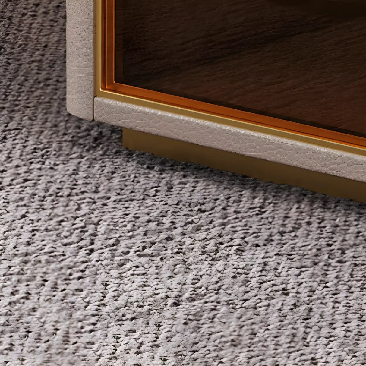 Glam White Glass Stone Top L-Shape Executive Desk Image - 9