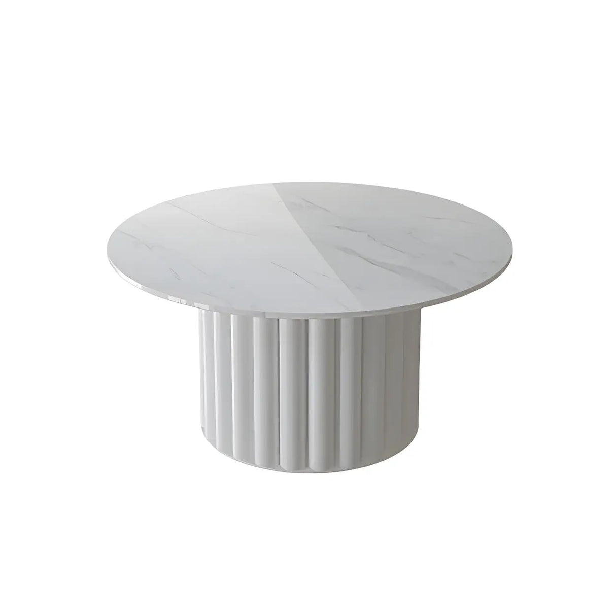 Gloss Finish Round Scratch Resistant Stone Coffee Table Image - 6