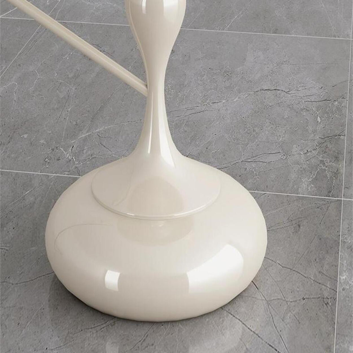 Glossy Dome Integrated Side Table Arched Floor Lamp Image - 10