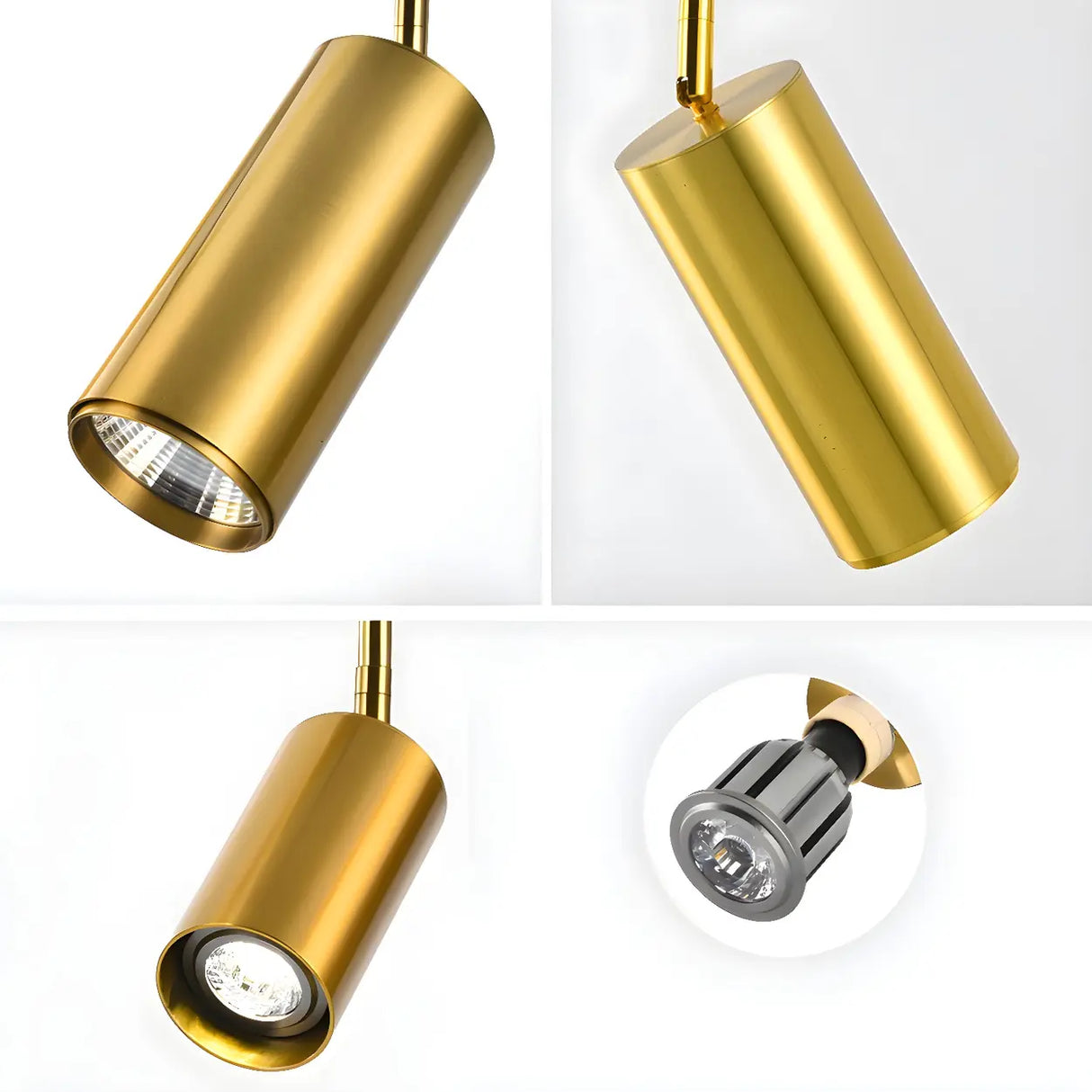 Gold Aluminum Linear Semi-Flush Mount Light 3-Light Image - 6