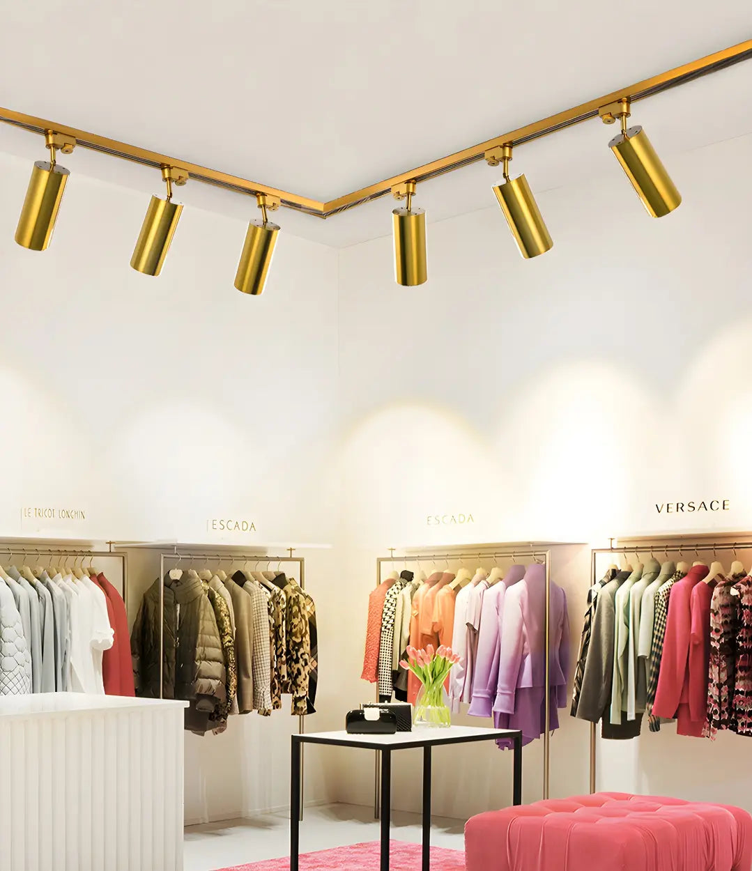 Gold Aluminum Linear Semi-Flush Mount Light 3-Light Image - 7