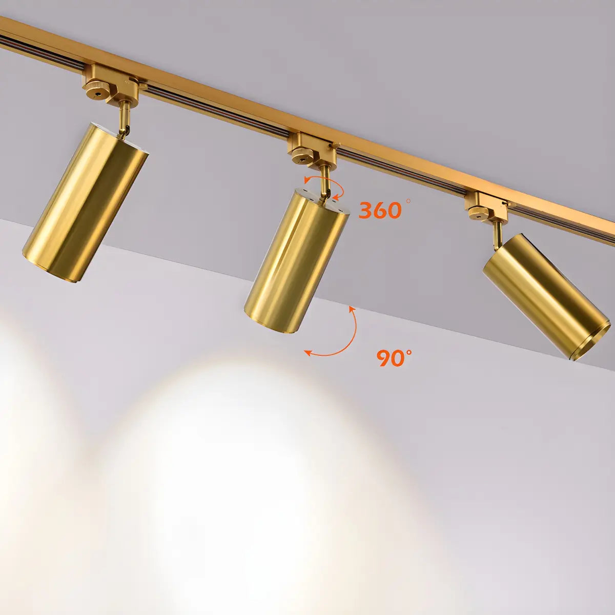 Gold Aluminum Linear Semi-Flush Mount Light 3-Light Image - 5