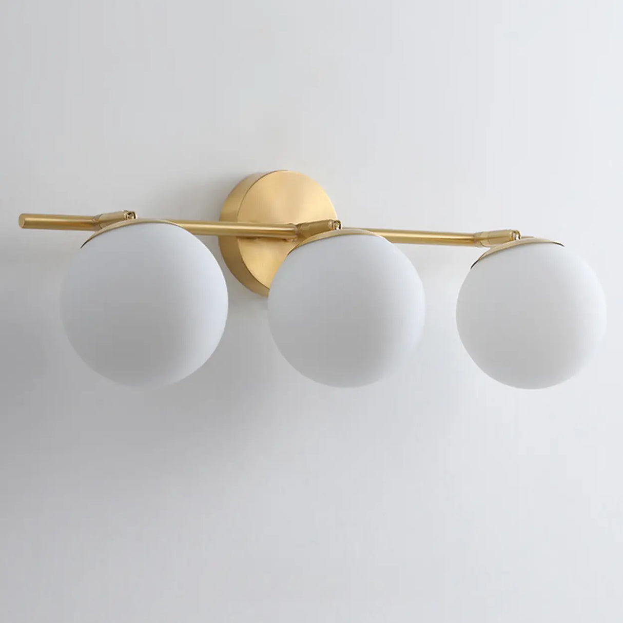 Gold and Frosted Glass Double Globe Vanity Light Image - 4