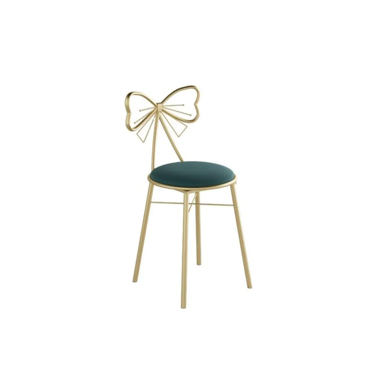 Gold Butterfly Round Velvet Upholstered Tall Bar Stool Image - 21