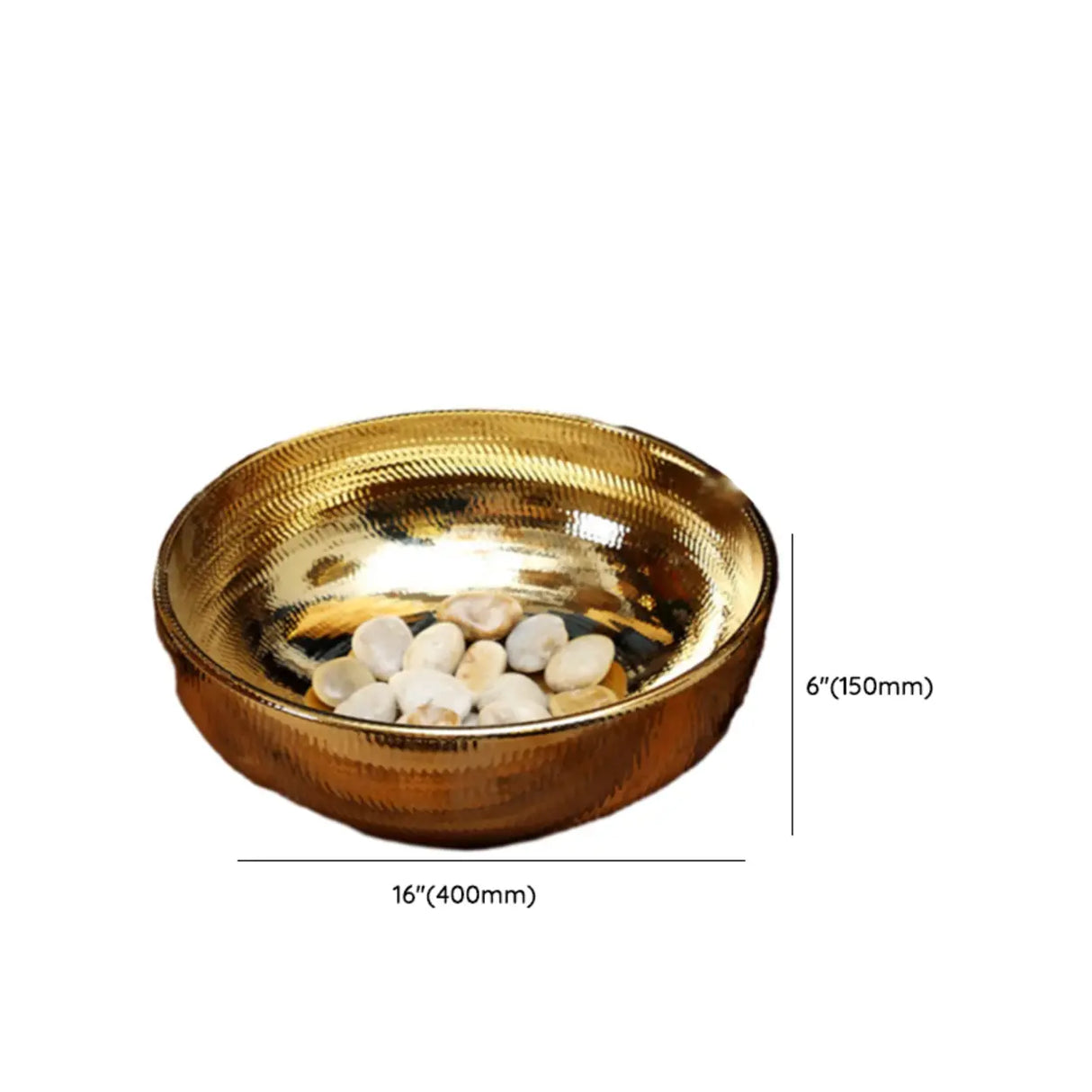 Gold Circular Hand Carved Ceramic Bathroom Vessel Sinks Image - 15