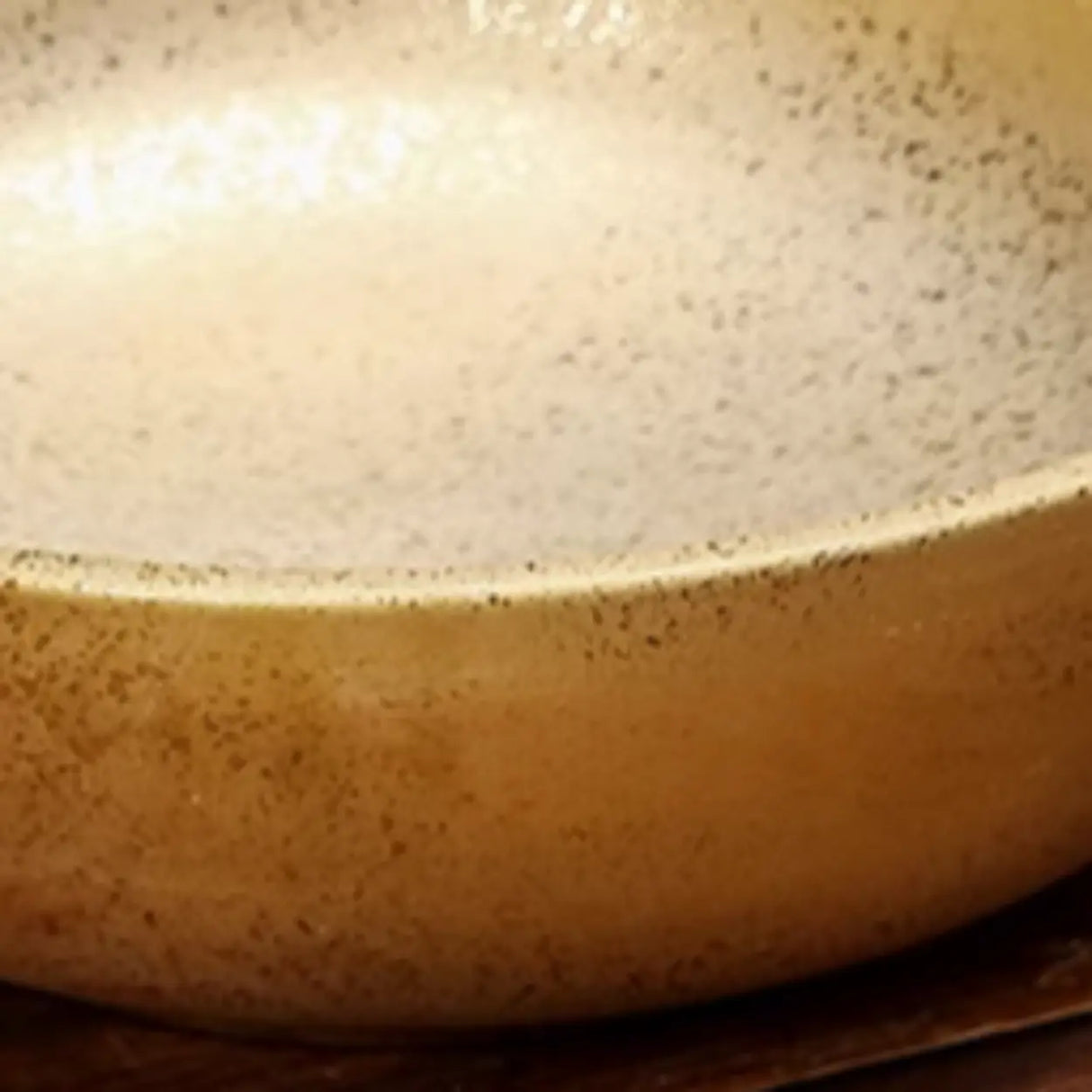 Gold Circular Hand Carved Ceramic Bathroom Vessel Sinks Image - 6