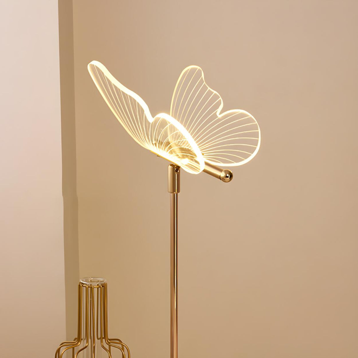 Gold Elegant Hollow Butterfly Metal Decor Table Lamp Image - 13