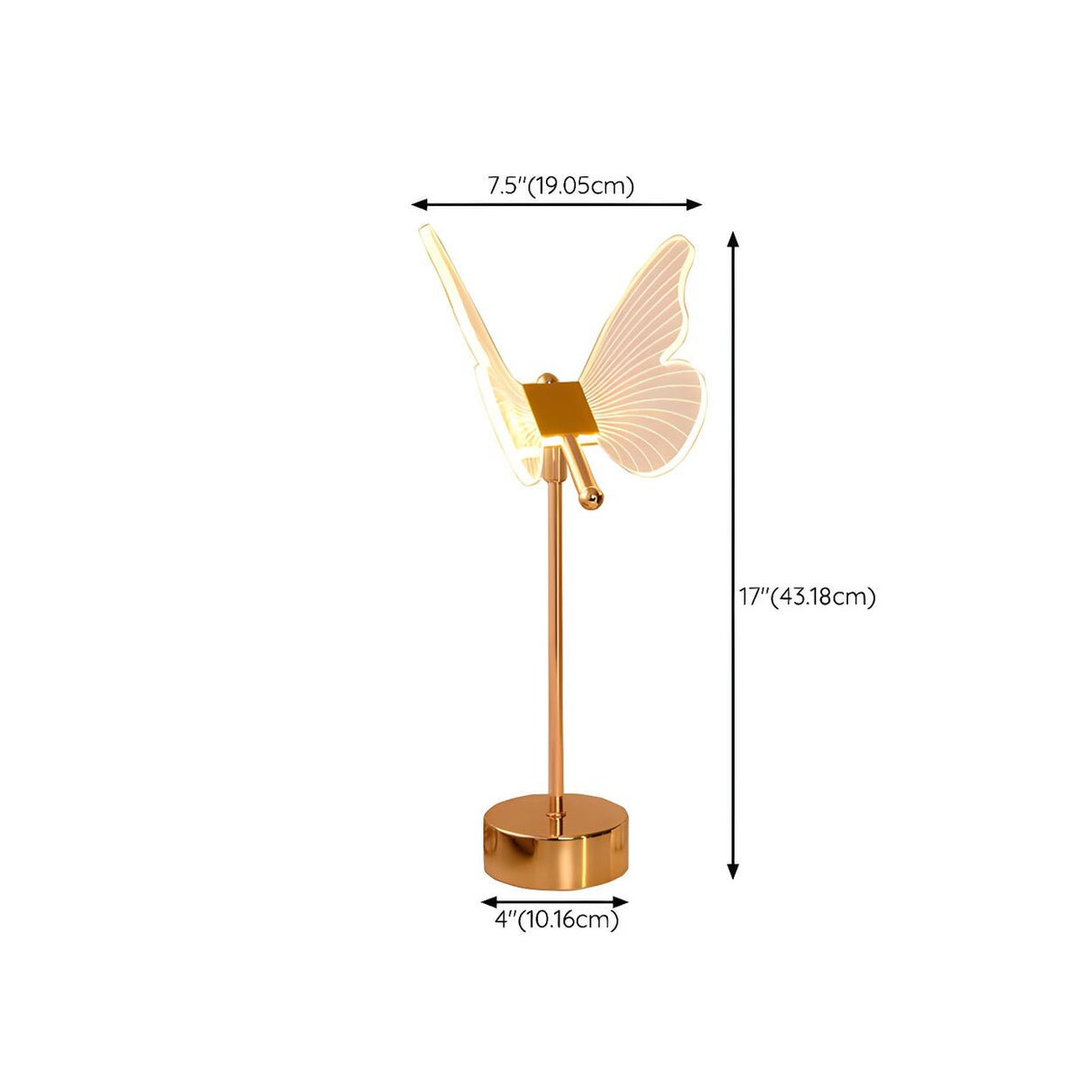 Gold Elegant Hollow Butterfly Metal Decor Table Lamp