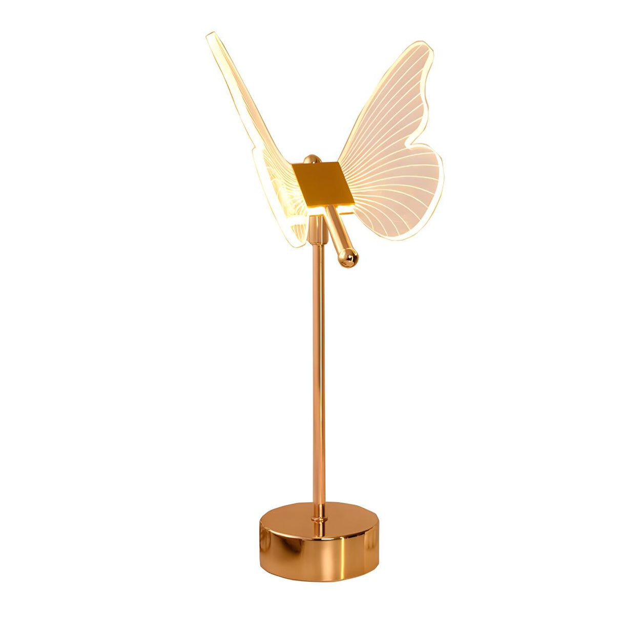 Gold Elegant Hollow Butterfly Metal Decor Table Lamp Image - 5