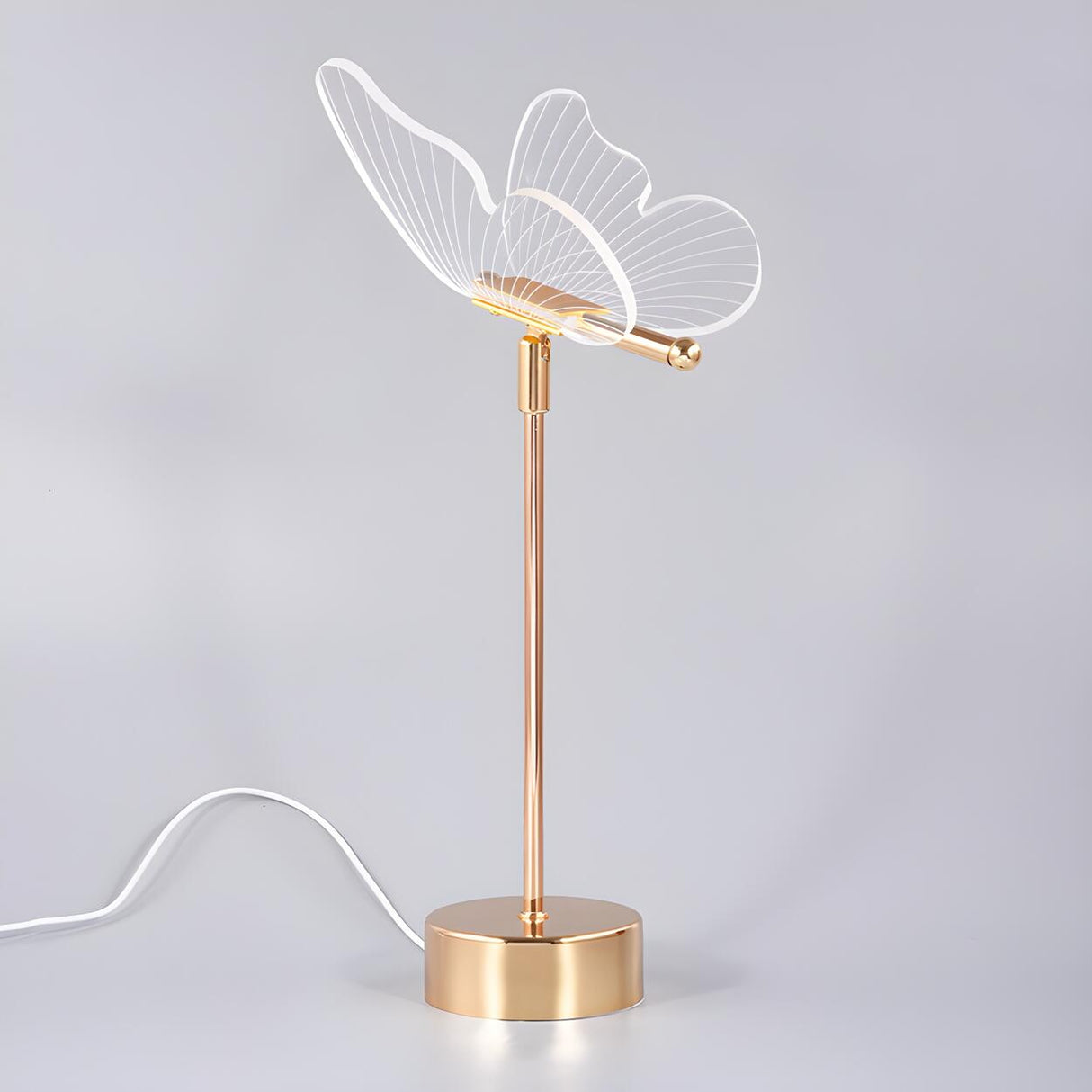 Gold Elegant Hollow Butterfly Metal Decor Table Lamp Image - 6