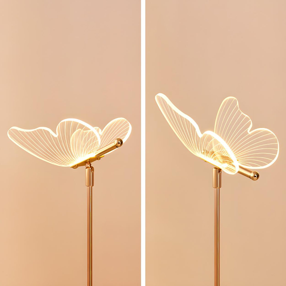 Gold Elegant Hollow Butterfly Metal Decor Table Lamp Image - 7