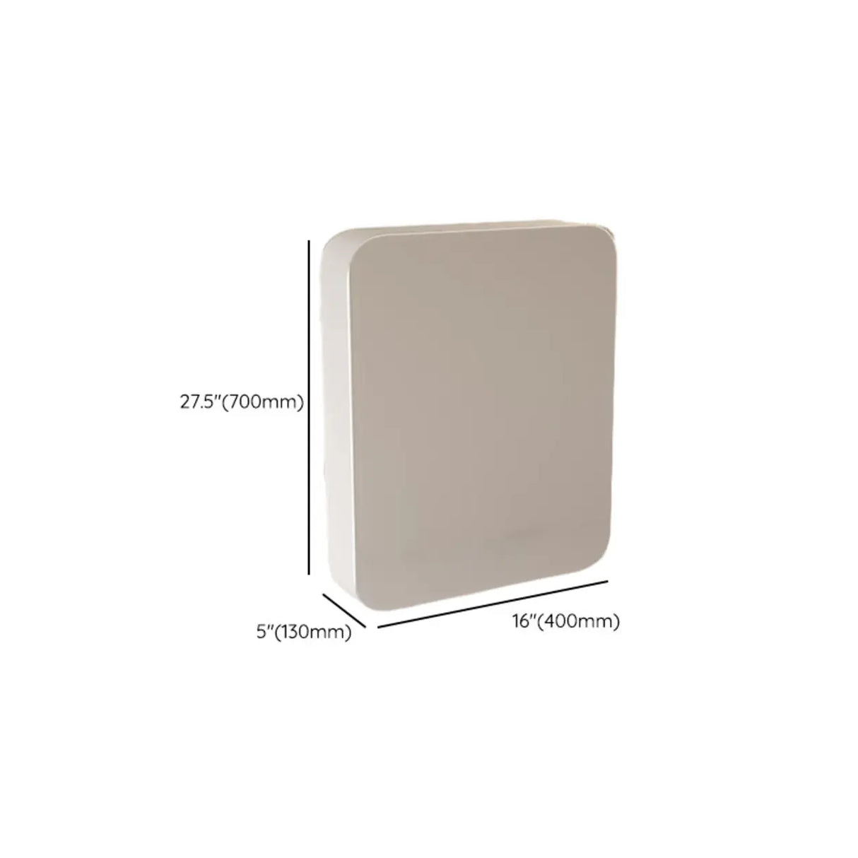 Gold Finish Aluminum Frameless Small Medicine Cabinet