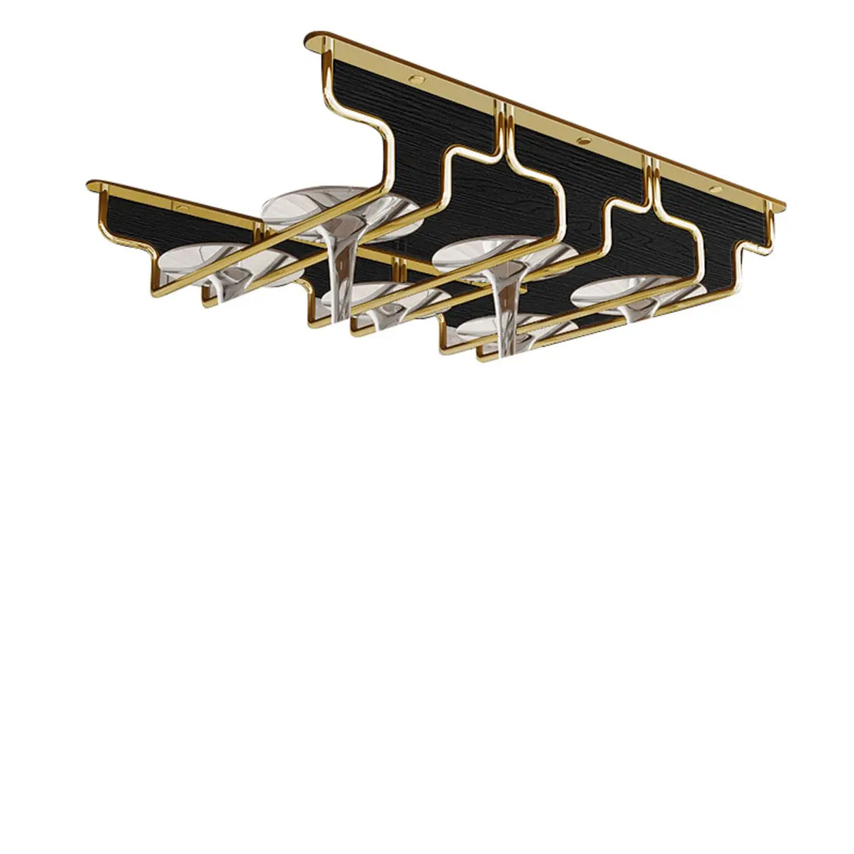 Gold Geometric Metal 36 Inch Wine Glass Holder Rack Image - 12