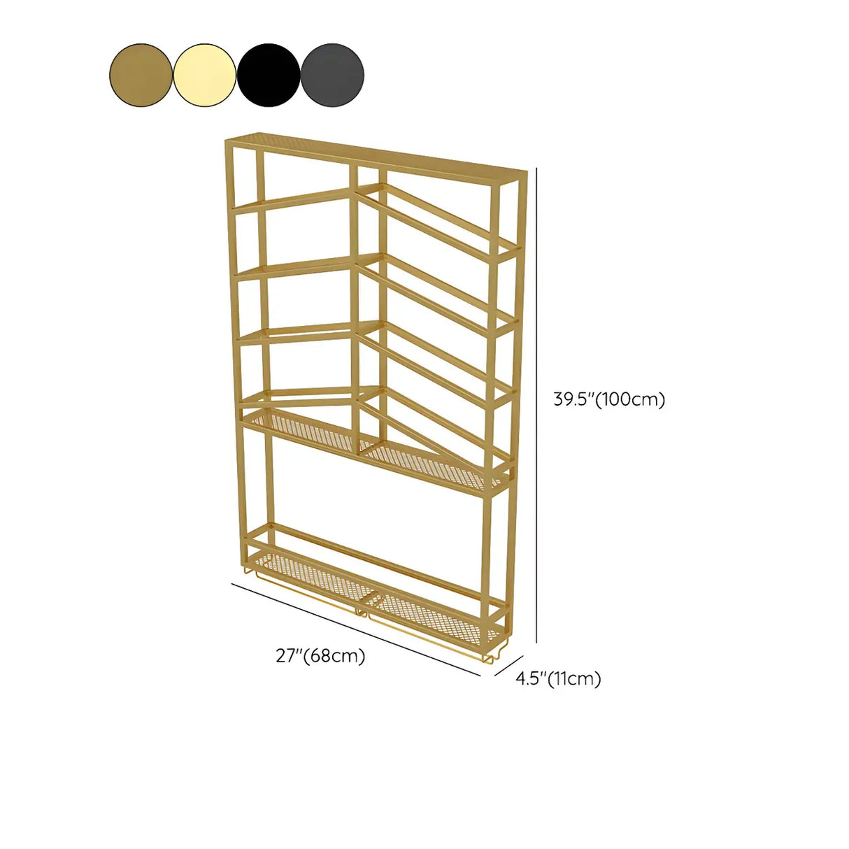 Gold Geometric Metal Large Floating Wall Wine Rack