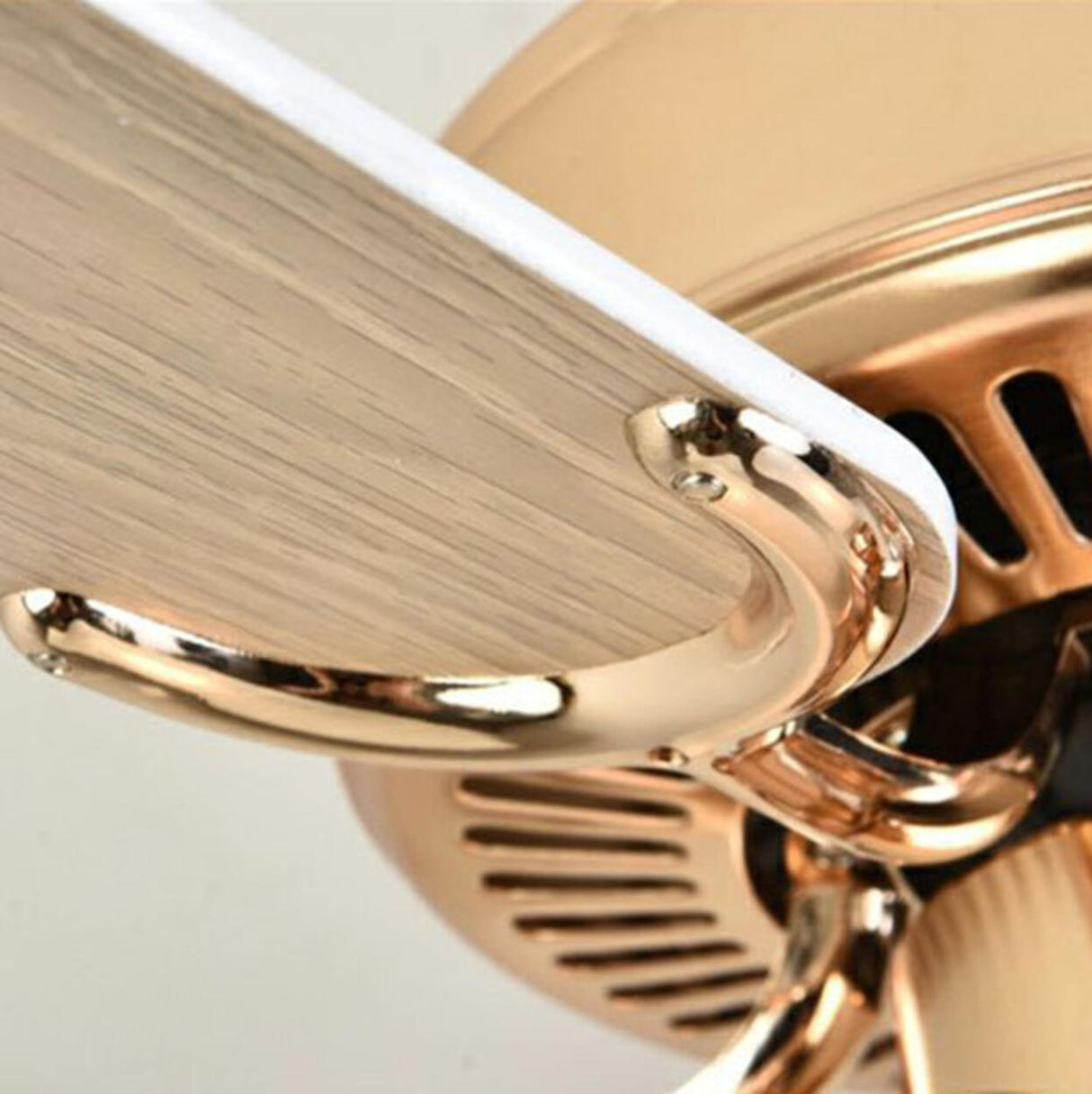 Gold Glass Floral Shade 5 Blade Ceiling Fan Light Image - 13