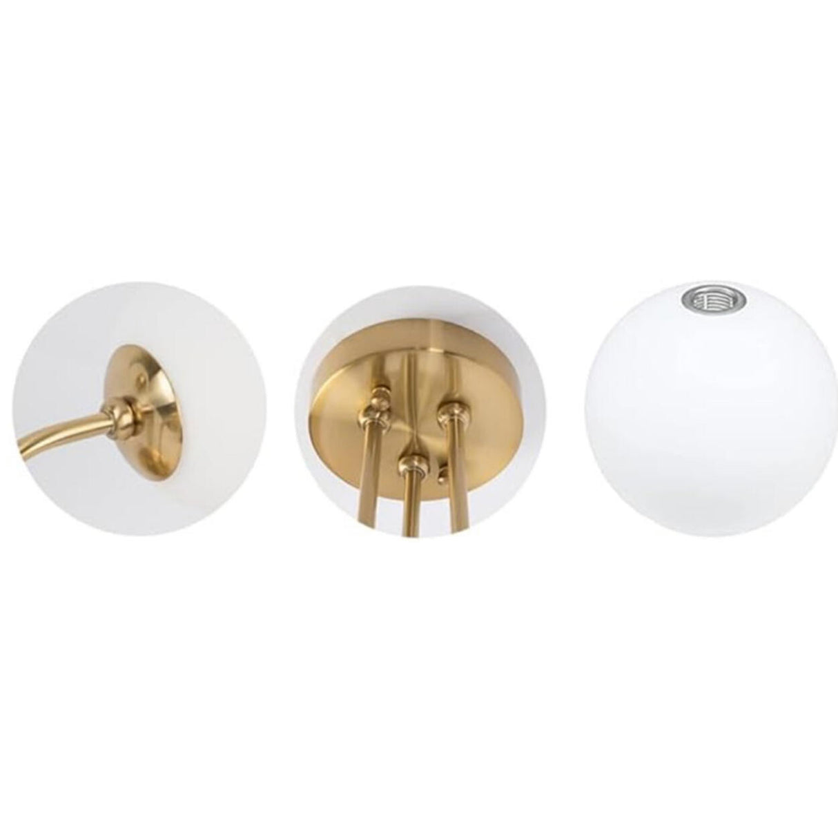 Gold Glass Globe Semi-Flush Mount Ceiling Lamp 3-Light Image - 12