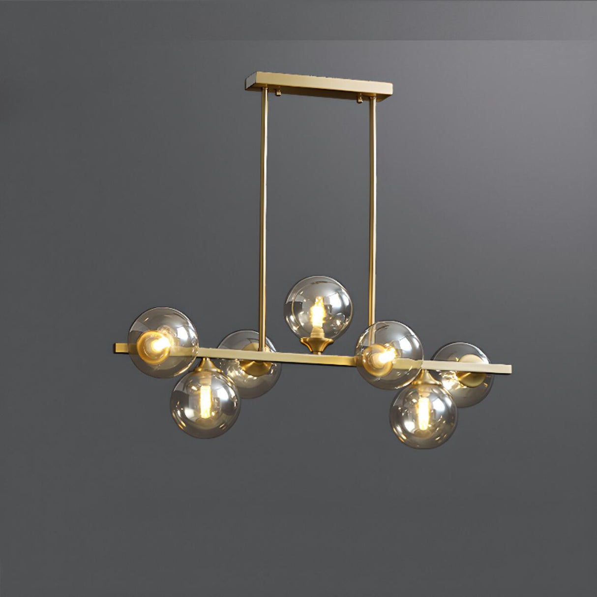 Gold Globe Pendant Kitchen Island Chandelier Light Image - 10