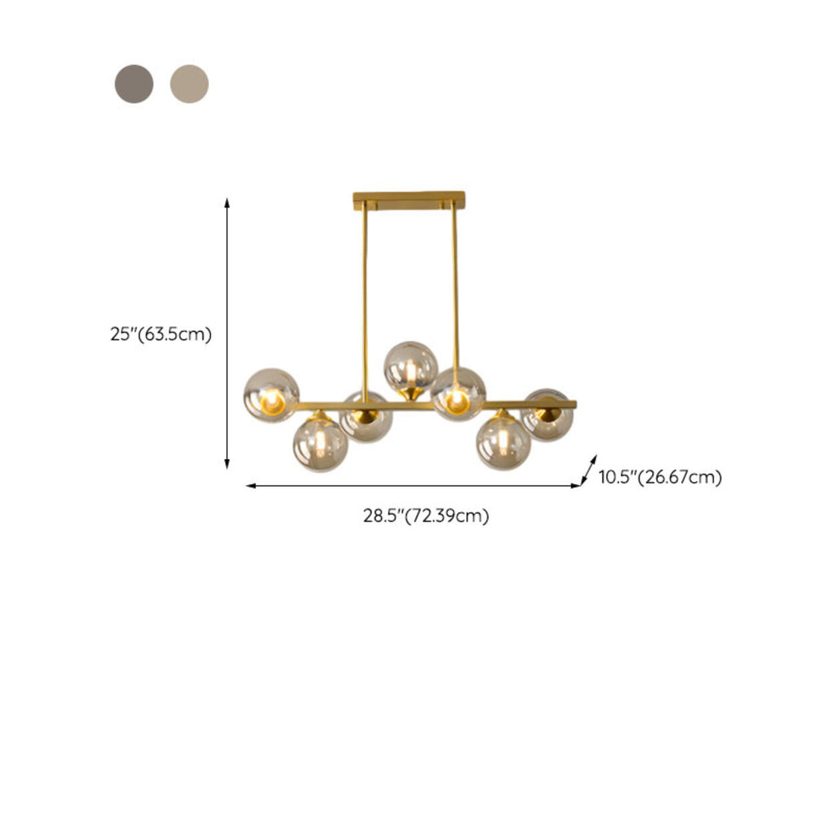 Gold Globe Pendant Kitchen Island Chandelier Light