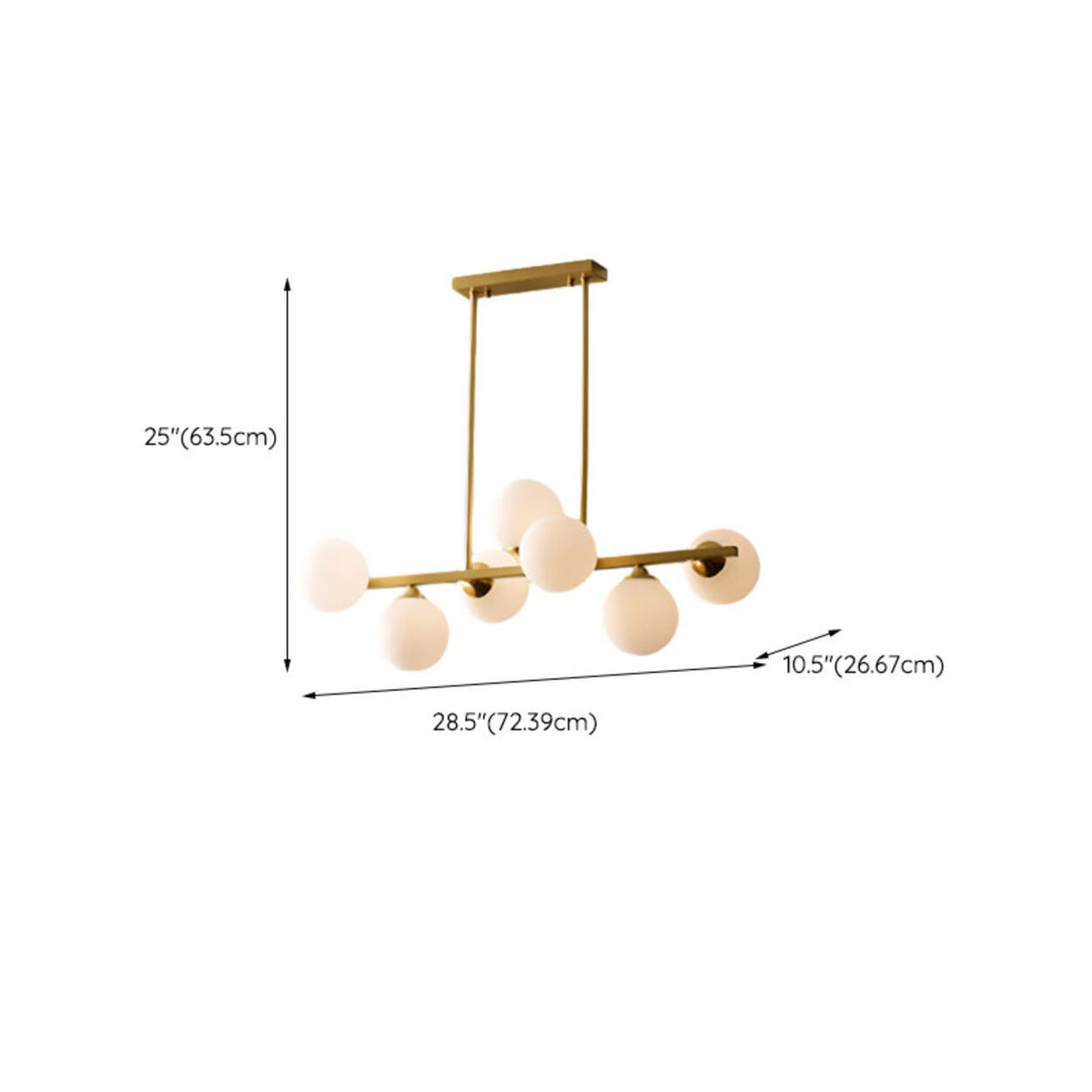 Gold Globe Pendant Kitchen Island Chandelier Light Image - 16