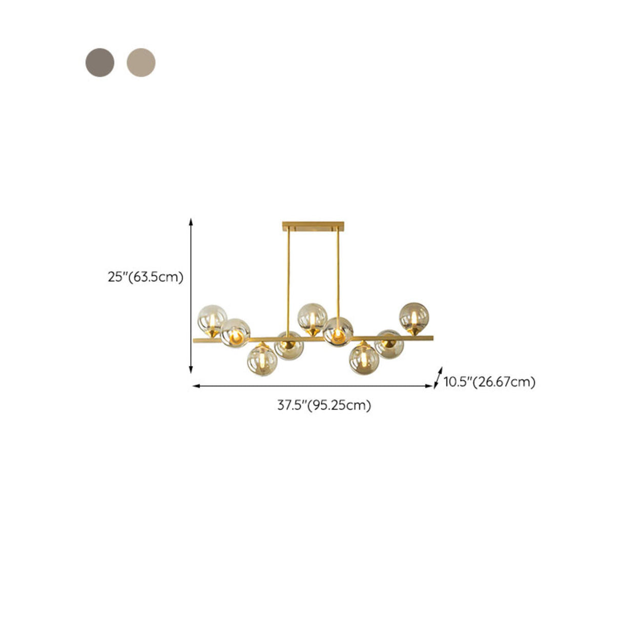 Gold Globe Pendant Kitchen Island Chandelier Light Image - 17