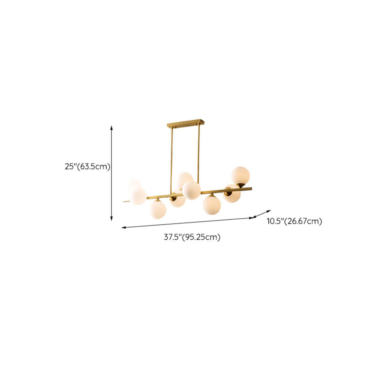 Gold Globe Pendant Kitchen Island Chandelier Light Image - 18