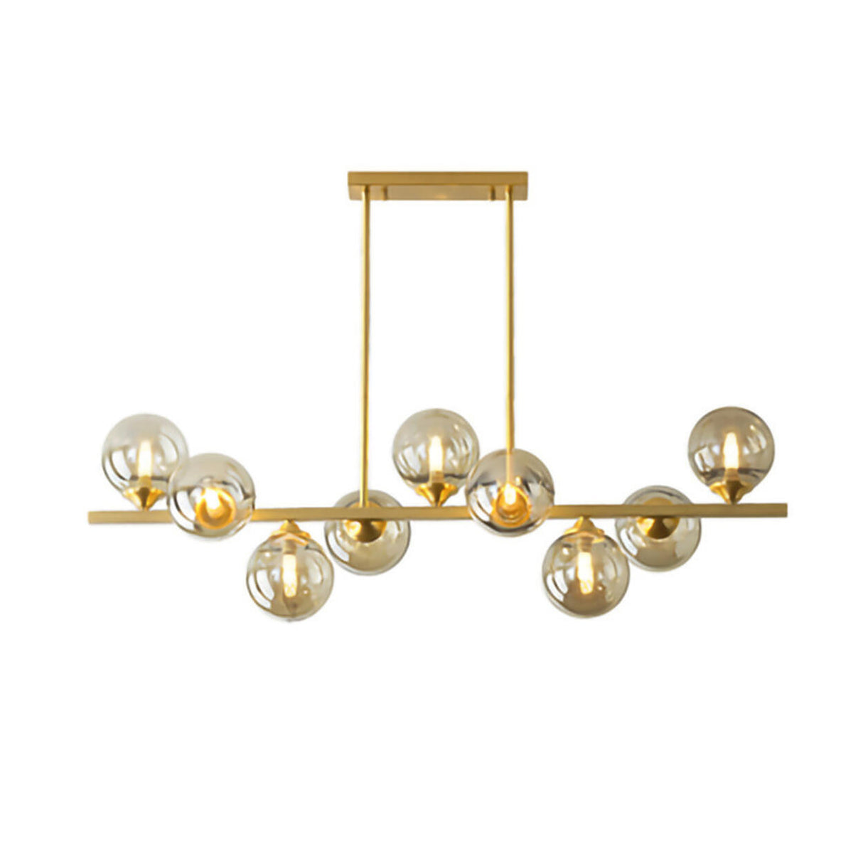 Gold Globe Pendant Kitchen Island Chandelier Light Image - 5