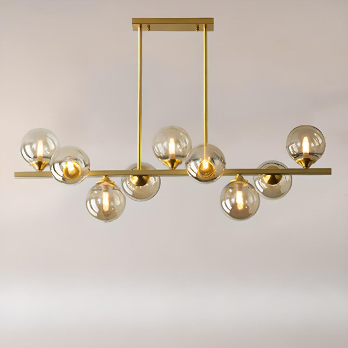 Gold Globe Pendant Kitchen Island Chandelier Light Image - 9