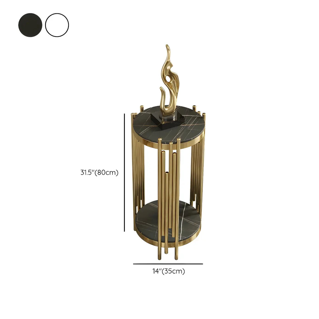 Gold Indoor Elegance Round Metal Plant Stand Table Image - 15