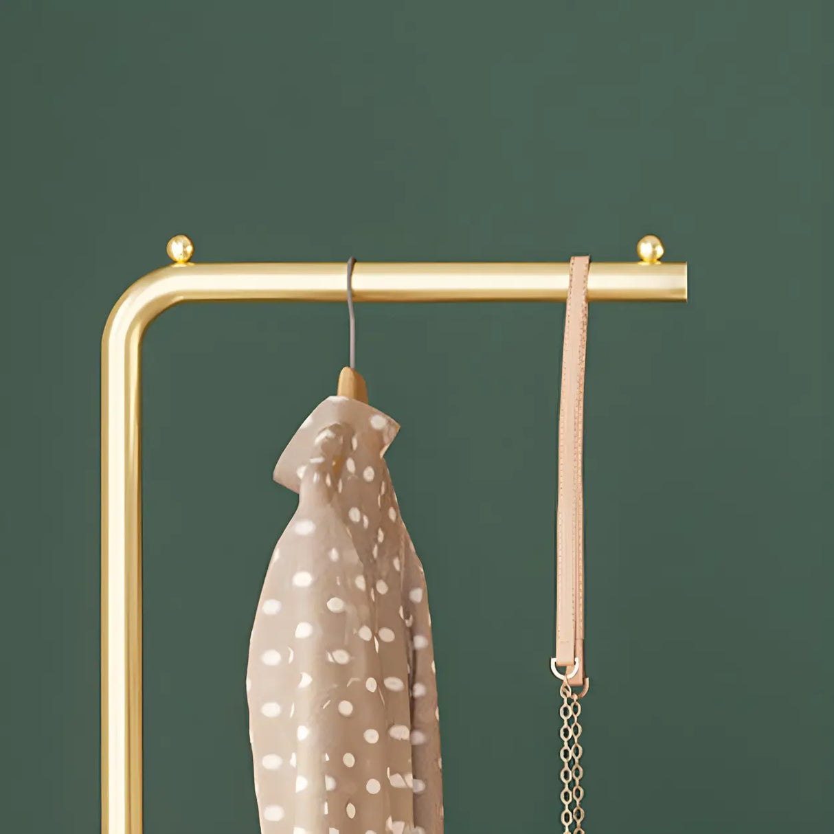 Gold Metal Marble Base Freestanding Coat Rack with Hooks Image - 18