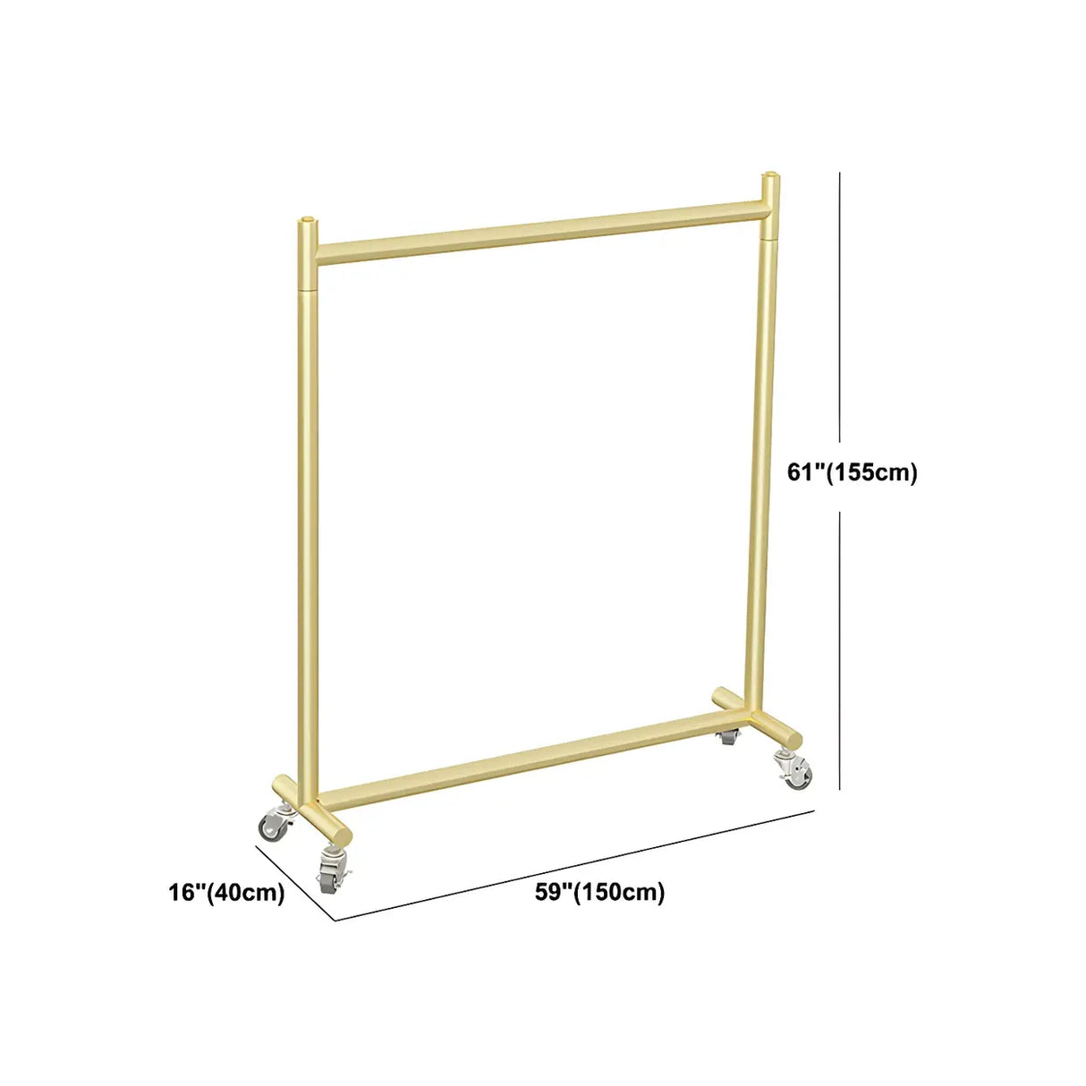 Gold Metal Rolling Coat Rack with Hangers and Casters Image - 17